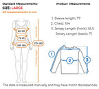 Long sleeve women's cycling jersey measurements