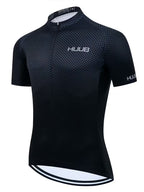 Black cycling jersey men's short sleeve