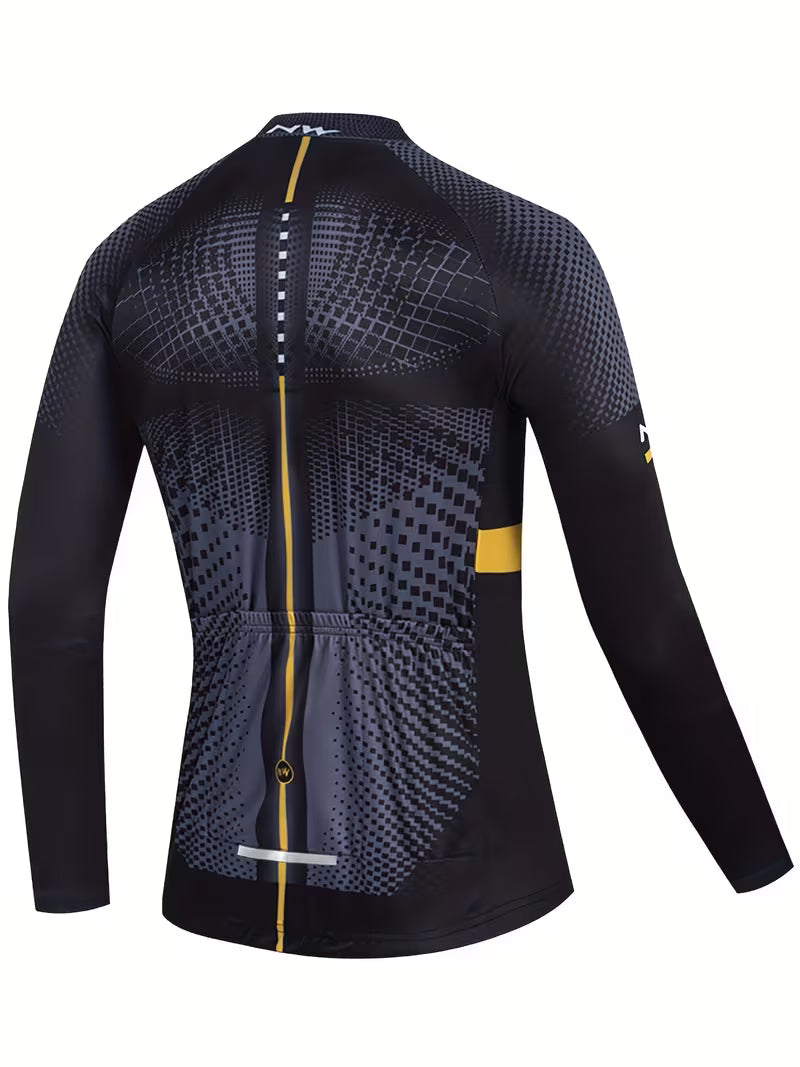 Men's Long-sleeve Cycling Jersey - NW Mustard