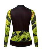 Women's Long Sleeve Cycling Jersey - Yellow + Black