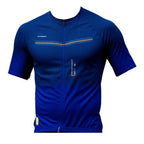 men blue short sleeve cycling shirt front